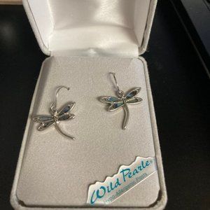 Mother of Pearle Dragonfly dangle earings